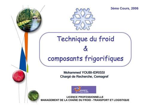 Techniques du froid et composants frigorifiques by Tehua