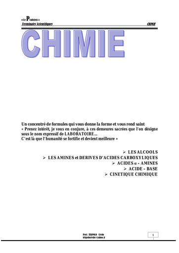 Le Praticien Chimie Tle CD by Tehua