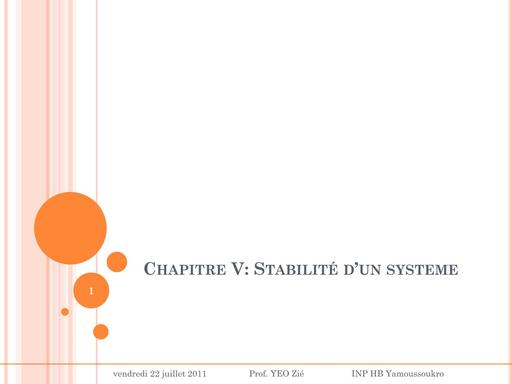 Chap5   Stabilité d'un systeme