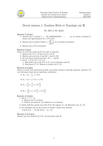 Sup Maths Devoir Licence Maths Topologie by Tehua