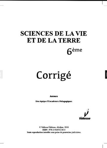 Corrige vallesse Svt 6ième by Tehua