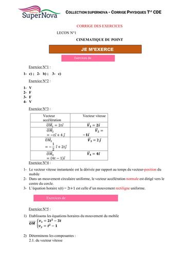 Nova PHYSIQUES Tle CDE CORRIGÉ by Tehua