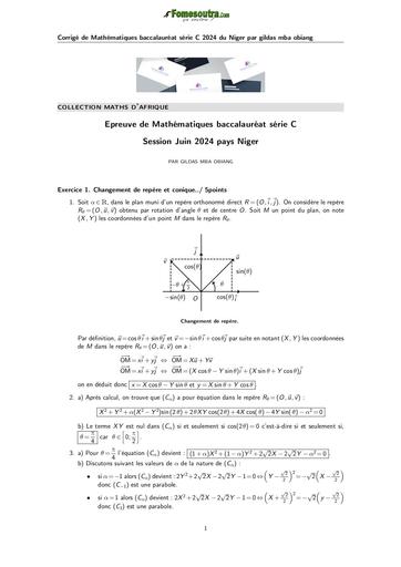 Corrigé Maths serie C bac 2024 Niger BY TEHUA