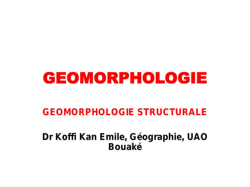 GEOMORPHOLOGIE STRUCTURALE 2019 1