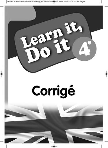 CORRIGE CAHIER ANGLAIS 4e LEARN IT, DO IT by TEHUA