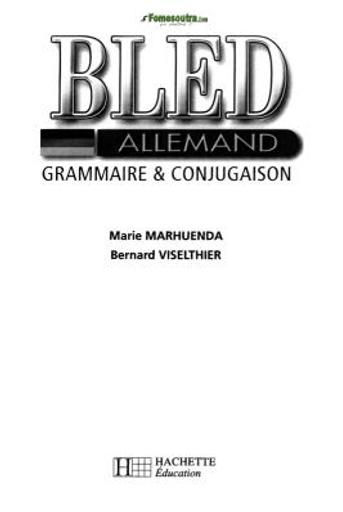 BLED Allemand Grammaire Conjugaison by TEHUA