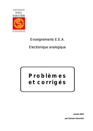 Électronique EEA Electronique analogique exo corrigés by Tehua