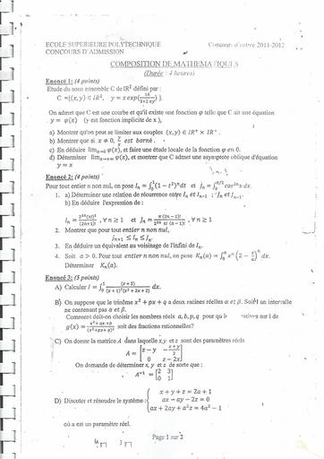 Concours ESP Mathématiques 2011 2012 by Tehua