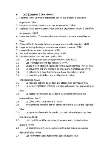 INFAS EXERCICE DE PARASITOLOGIE bY TEHUA