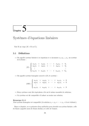 Sup Support de cours Système d'equation linéaire by Tehua