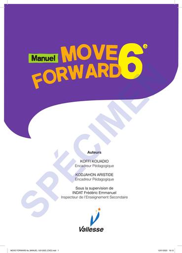 Anglais MOVE FORWARD 6e MANUEL SPECIMEN édition vallesse by Tehua