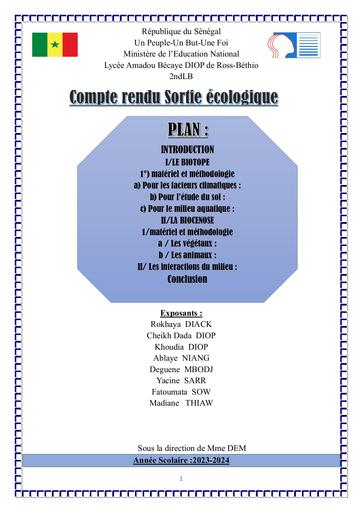 Exposé sortie ecologique by Tehua