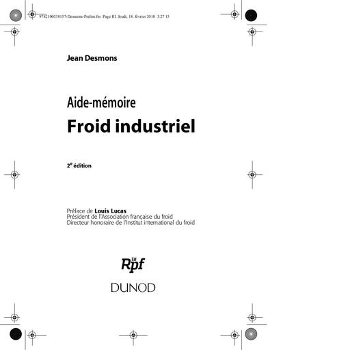 Aide mémoire du froid industriel by Tehua