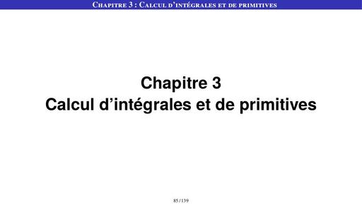 Sup Diapo Analyse 2 Calcule d'integrale et primitive by Tehua