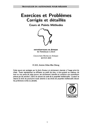 Livre complet Maths D'Afrique Exercices et problèmes