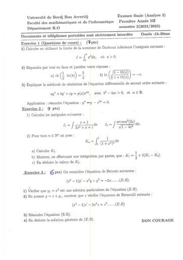 Sup Examen1 Analyse 2 2023+Corro by Tehua