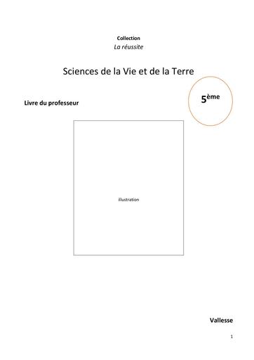 Corrigé SVT manuel 5ème livre de professeur la reussite VALLESSE by TEHUA