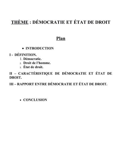 Exposé DÉMOCRATIE ET ÉTAT DE DROIT by Tehua