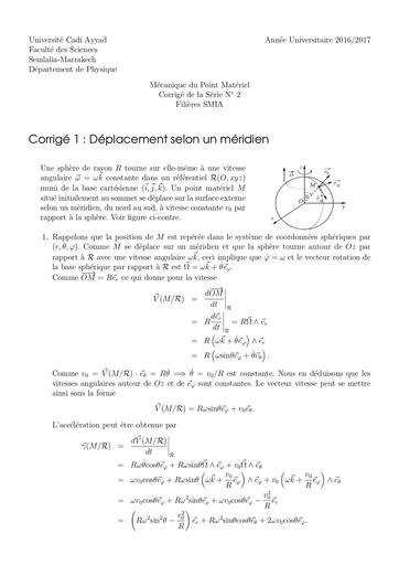 Solution TD2 Mécanique de point 2016 2017 BY TEHUA