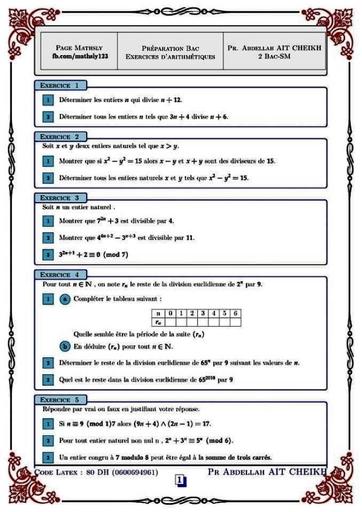 60 exercices d'arithmétique by Tehua