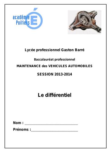 Maintenance des vehicules auto le differentiel by Tehua