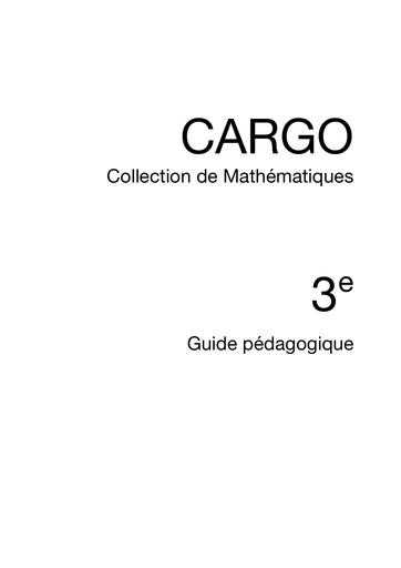 Guide Cargo 3e Maths Partie2