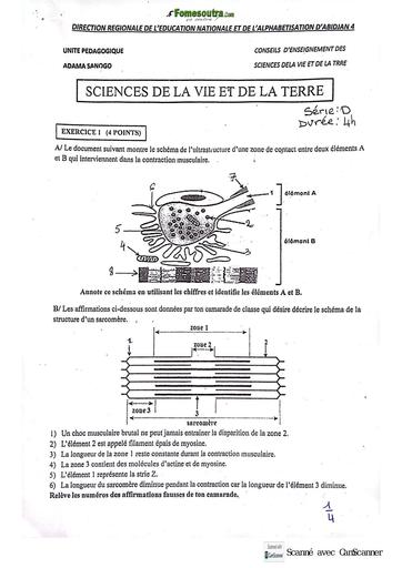 Composition generale Decembre 2024 UP 13 ADAMA SANOGO SUJET SVT Tle D by Tehua