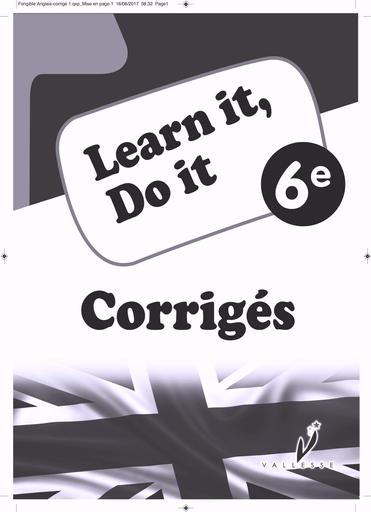 CORRIGE CAHIER ANGLAIS 6eme LEARN IT, DO IT by TEHUA