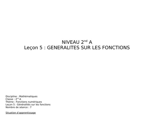 Fiche de cours Maths Généralités sur les fonctions by Tehua