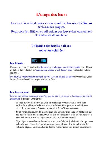 04 utilisation des feux by TEHUA