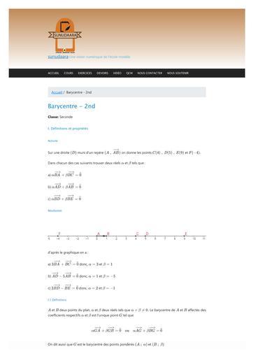 Exercices corrigés barycentre 2nde C by Tehua