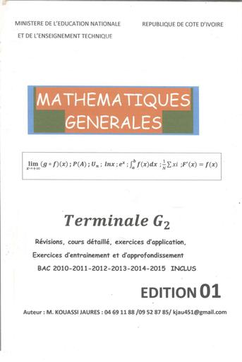 COURS Maths Tle G2 by Tehua