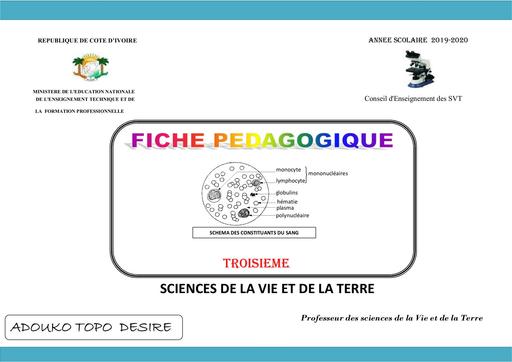 Fiche pedagogique SVT 3eme 2019 2020 by Tehua