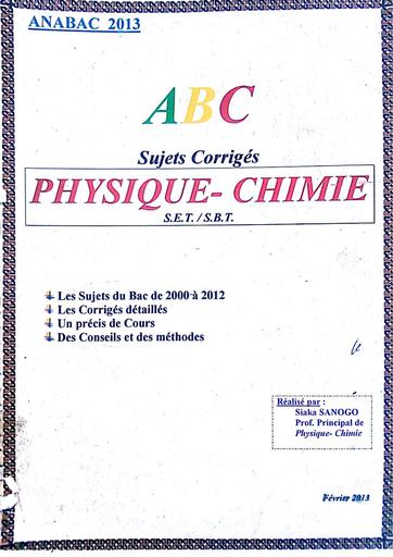 Bac physique chimie (2000 & 2017) Mali