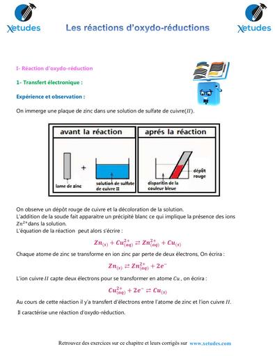 Cours B Les reactions d oxydo reduction by Tehua