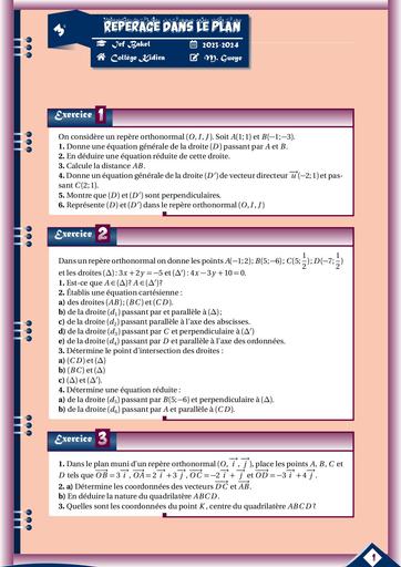 Revision reperage Maths 3ieme by Tehua