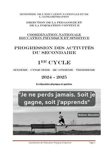 PROGRESSION ANNUELLE EPS 1er Cycle 2024 2025 by Tehua