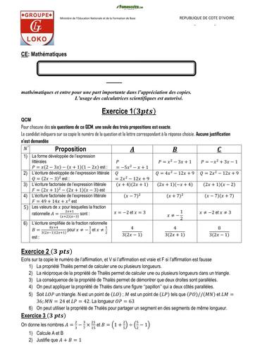 BANQUE D'ÉPREUVES Maths 3ième et Tle MENET LOKO by TEHUA