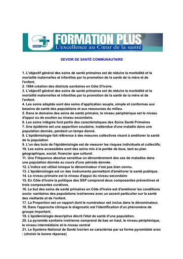 INFAS DEVOIR DE SANTÉ COMMUNAUTAIRE BY TEHUA