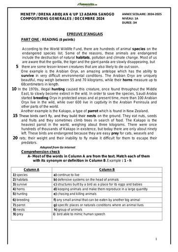 Composition generale Decembre 2024 UP 13 ADAMA SANOGO SUJET ANGLAIS 1iere A by Tehua