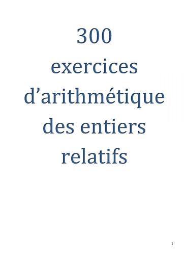 300 exercices d'arithmétique élémentaire by Tehua