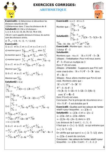 R Arithmetique Corrigés by Tehua
