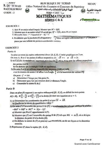 Sujet de Bac 2024 Maths serie C&E Tchad BY TEHUA