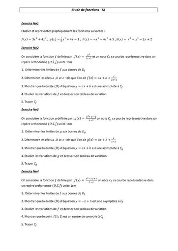 Etude de fonctions Tle A by TEHUA