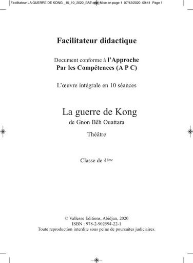 Facilitateur LA GUERRE DE KONG by Tehua