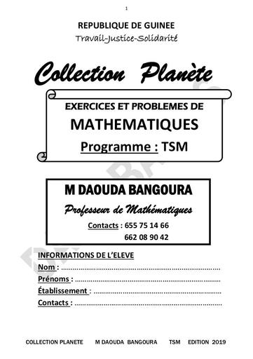 Collection Planète Maths TSM Guinée by Tehua