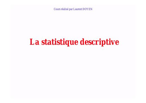 Maths Sup Livre de Stat descriptive L1 by TEHUA