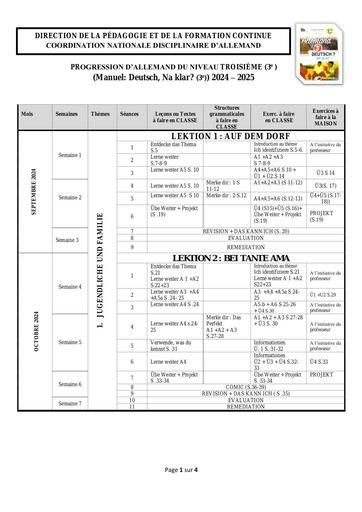 2A DNK ALLEMAND 3ème Progression 2024 2025 by Tehua