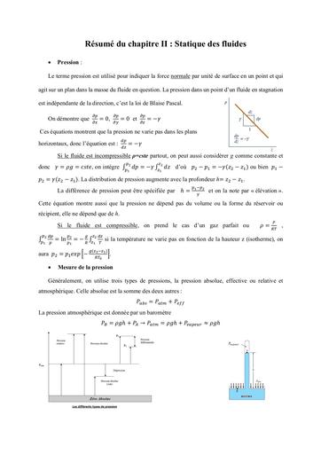 Résumé chapitre 2 MDF statique des fluides by Tehua