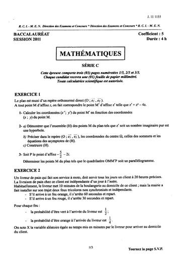 Bac c math 2011